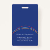 Blauw cirkelontwerp | Medische foto-id & Logo Badge (Achterkant)