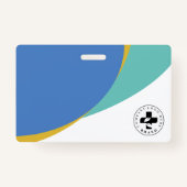 Blauw cirkelontwerp  | Medische foto-id & Logo Badge (Achterkant)