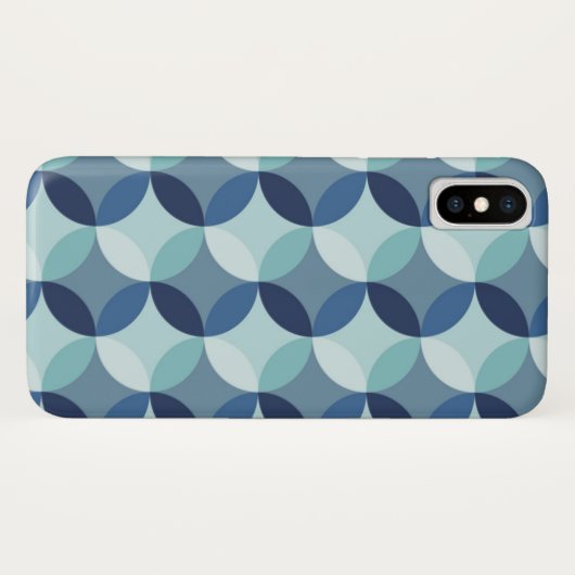 Blauw cirkelpatroon Case-Mate iPhone case (Achterkant (horizontaal))