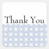 Blauw cirkelpatroon Dank u Sticker (Voorkant)