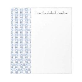 Blauw  cirkelpatroon Gepersonaliseerd Notitieblok