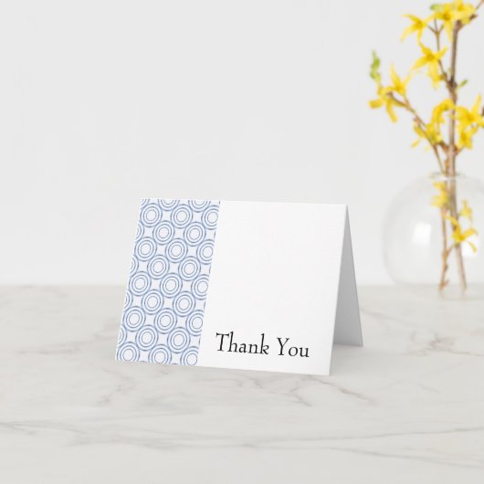 Blauw  cirkelpatroon Hartelijk dank Kaart (Gele Bloem)