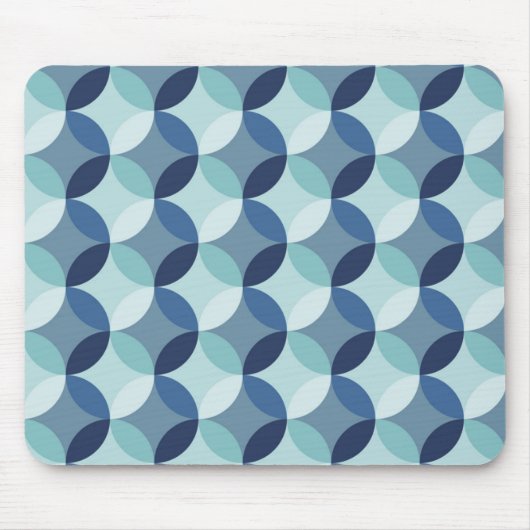 Blauw cirkelpatroon muismat (Voorkant)