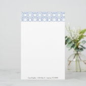 Blauw  cirkelpatroon Personaliseer uw schrijfmachi Briefpapier (Staand voorkant)