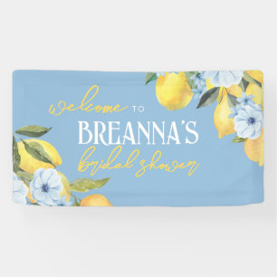 Blauw Citroen & Bloem Vinyl Welkomstbanner Spandoek