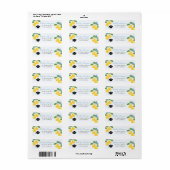 Blauw Citroen Citrus Afstudeerfeest Label (Full Sheet)