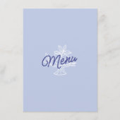 Blauw & Citroen gestreepte mediterrane trouwmenu Menu (Voorkant)