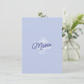 Blauw & Citroen gestreepte mediterrane trouwmenu Menu (Staand voorkant)