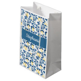 Blauw Citroen Waterverf Monogram Klein Cadeauzakje