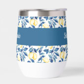 Blauw Citroen Waterverf Monogram Naam (Links)