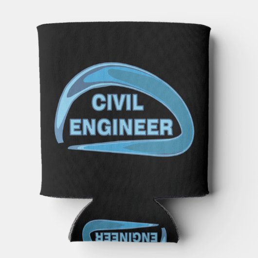 Blauw civiel ingenieur blikjeskoeler (Achterkant)