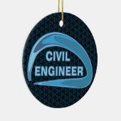 Blauw civiel ingenieur keramisch ornament (Rechts)