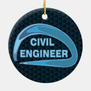 Blauw civiel ingenieur keramisch ornament