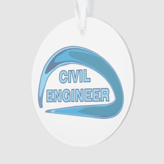 Blauw civiel ingenieur ornament (voorkant)