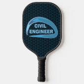 Blauw civiel ingenieur pickleball paddle (Achterkant)