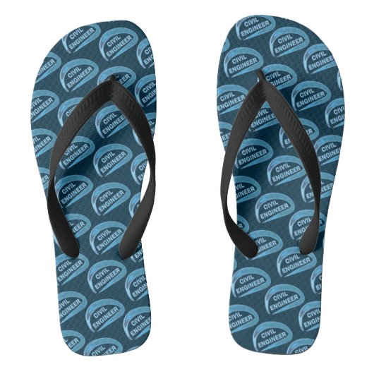 Blauw civiel ingenieur teenslippers (Voetbed)
