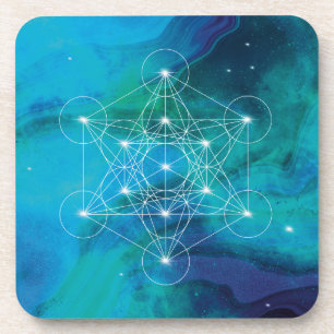 Blauw, coaster, kosmos, Métatron, heilige geometri Bier Onderzetter