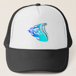 blauw cobra-ontwerp trucker pet