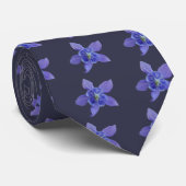 Blauw-Columbineblauw-Stropdas Stropdas (Opgerold)