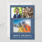 Blauw Comfort en Vreugde Fotokaart Feestdagenkaart (Achterkant)