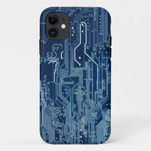 blauw computerpatroon van de elektronische schakel Case-Mate iPhone case (Achterkant)