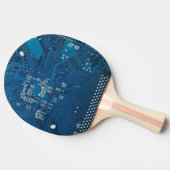 blauw computerpatroon van de elektronische schakel tafeltennisbatje (Zijkant)