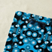 Blauw concentrisch cirkelvormig orbitaal abstracte strandlaken (In situ)