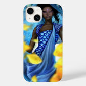 Blauw concept zeemeermin illustratie telefoonhoesj Case-Mate iPhone case (Achterkant)
