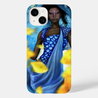 Blauw concept zeemeermin illustratie telefoonhoesj Case-Mate iPhone 14 hoesje