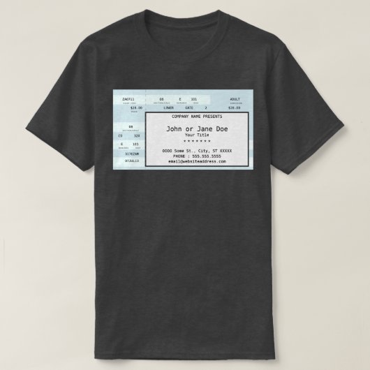 blauw concertkaartje t-shirt (Design voorkant)