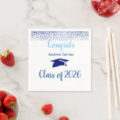 blauw confetti 2026 afstuderen  -  Gefeliciteerd Servet (Insitu)