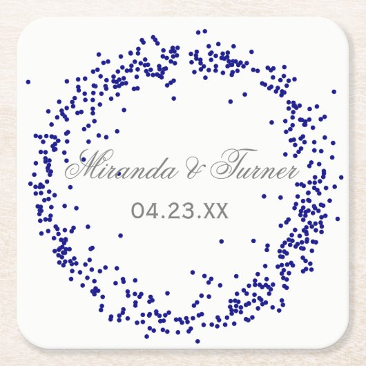 Blauw Confetti - Aangepaste Onderzetter (Voorkant)