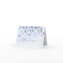 Blauw Confetti Aquarel Bedankkaart