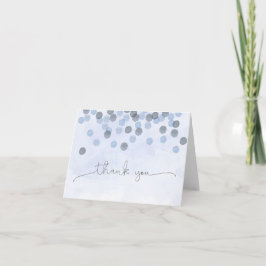 Blauw Confetti Aquarel Bedankkaart
