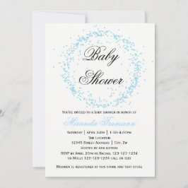 Blauw Confetti - Baby Shower Uitnodiging