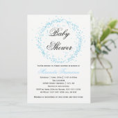 Blauw Confetti - Baby Shower Uitnodiging (Staand voorkant)