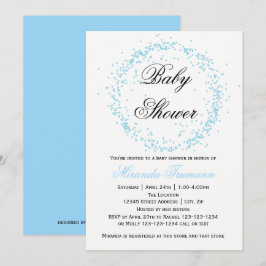 Blauw Confetti - Baby Shower Uitnodiging