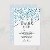 blauw , confetti , dank u wel kaart (Voorkant / Achterkant)