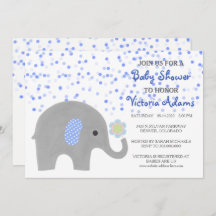 Blauw Confetti Elephant Baby shower