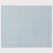 Blauw Confetti Feest Verjaardagsfeest Cadeaupapier (Vlak)