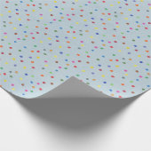 Blauw Confetti Feest Verjaardagsfeest Cadeaupapier (Hoek)