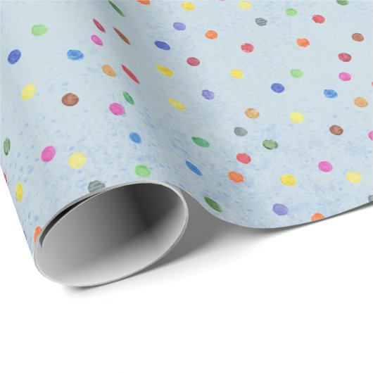 Blauw Confetti Feest Verjaardagsfeest Cadeaupapier (Rol Hoek)
