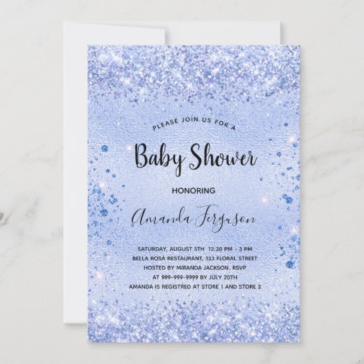 Blauw confetti jongen baby shower kaart (Voorkant)