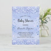 Blauw confetti jongen baby shower kaart (Staand voorkant)