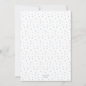 Blauw Confetti Pasgeboren Foto Geboorteaankondigin Aankondiging (Achterkant)