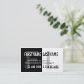 Blauw contrastzwart-wit opbergvak visitekaartje (Staand voorkant)