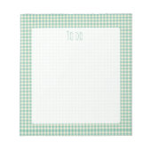 blauw controlepatroon gingham notitieblok (Voorkant)