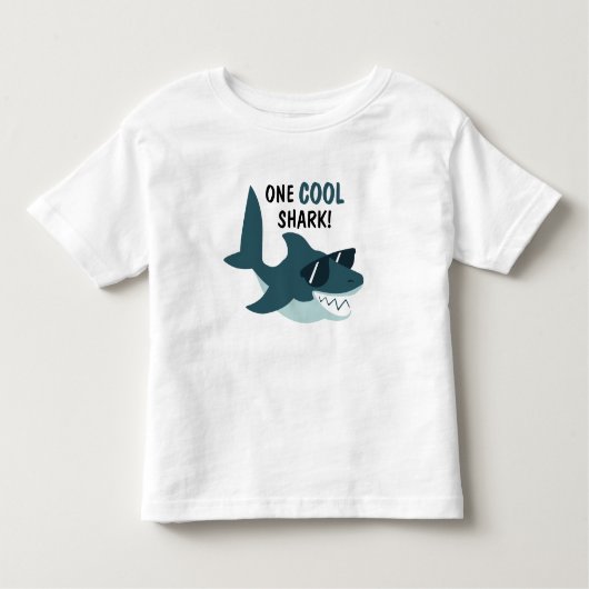 Blauw Cool Haaien T-shirt met Zonnebril voor Jonge (Voorkant)