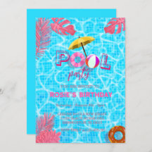 Blauw Cool Zwembad Party & zomer Zwemmen Verjaarda