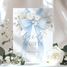 Blauw Coquette Boog Kaarten en cadeaus Eucalyptus Poster